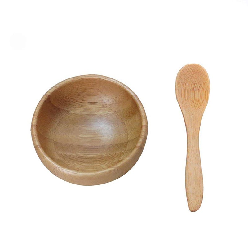 ericotry Eco Bamboo Mixing Bowl - Cute Miuni Small Facial Skin Care Mixing Bowl DIY Homemade Mini Cosmetic Tool Sets - Image 1